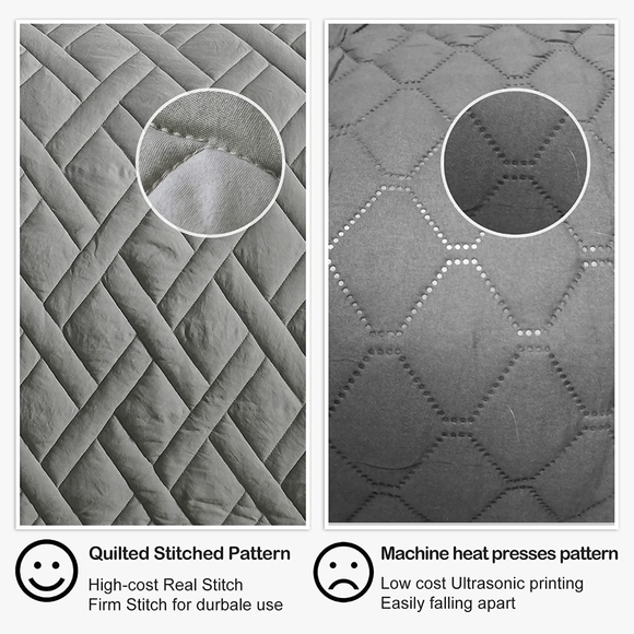 **SOLD**HORIMOTE HOME4 Quilt SET King Size Grey Classic Diamond Stitched Pattern - Picture 5 of 7